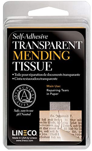 Lineco Self-Adhesive Book Mending Tissue-Transparent .5 X12'