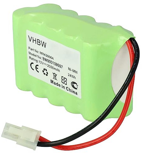 vhbw NiMH Akku 2000mAh (12V) kompatibel mit den Signalgeber von Robomow Rasenmäh-Roboter RL2000, RL555, RM200, RM400 Ersatz für MRK5006A