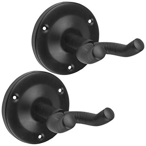 TIGER GST84-2-BK Ukulele Wandhalterung - Uke, Banjo & Mandolinenhalter - Packung mit 2