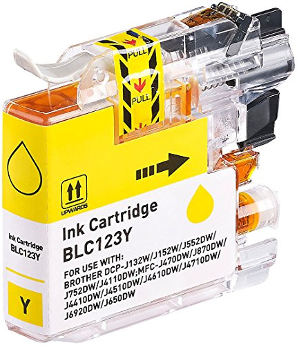 iColor Brother Mfc J4410dw: Tinten-Patrone für Brother-Drucker (ersetzt LC-123Y), Yellow (gelb) (Mfc J6520dw)