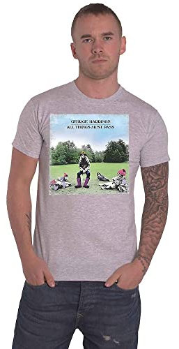 George Harrison Men's All Things Must Pass Short Sleeve T-Shirt, Grey, Large