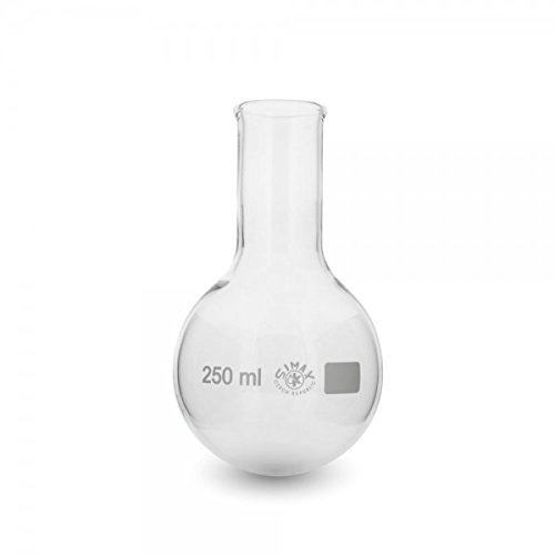 1 x Rundkolben 250ml aus Borosilikatglas mit Bördelrand (Enghals ISO 1773) * Laborkolben - Reaktionsgefäß - Enghalskolben *