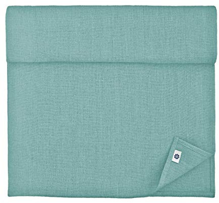 Linen & Cotton Vintage Landhaus Rustikal Shabby Chic Tischläufer Stoff Antea - 100% Leinen, Enteei Blau (43 x 270 cm) Tischband Einfarbig Läufer Tisch Esstisch Deko für Haus Home Küche Sommer Party