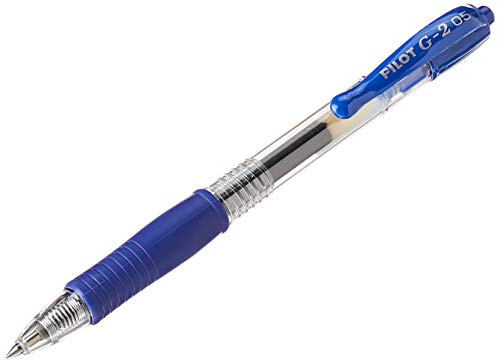 Pilot 040101203 G205 Retractable Gel Rollerball 0.5 mm Tip (Box of 12) - Blue
