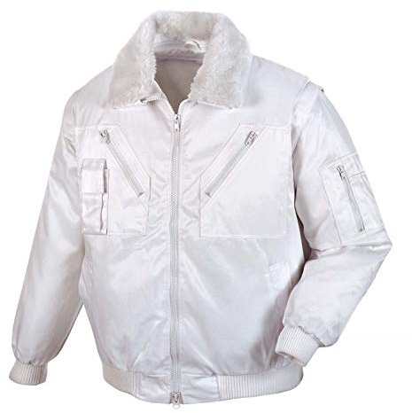 teXXor Piloten Oslo Arbeitsjacke mit abnehmbaren Ärmeln, S, weiß, 4175