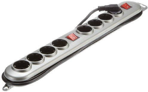 UNITEC Silver - Line Steckdosenleiste 2x 4-fach mit Schalter