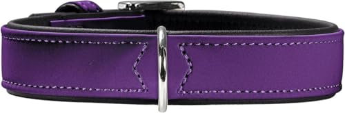 HUNTER SOFTIE Hundehalsband, Kunstleder, samtig, pflegeleicht, 30 (XXS-XS), violett