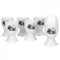 Van Well 6er Set Eierbecher rund Black Flower | Ø 5 cm | H 7 cm | hoher Eier-Ständer | edler Porzellan-Becher | Egg Cup | modernes Dekor
