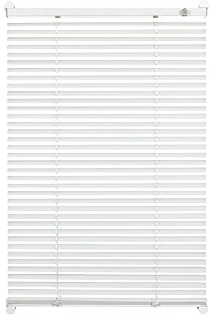 Gardinia Alu-Jalousie zum Klemmen, Sicht-, Licht- und Blendschutz, Alle Montage-Teile inklusive, Aluminium-Jalousie mit 2 Bedienschienen, Weiß, 60 x 130 cm (BxH), 33426