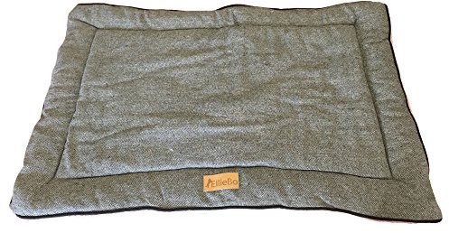 Ellie-Bo Wende-Hundebett, Tweed und graues Kunstfell, für Hundekäfige in Größe XL mit 107 cm