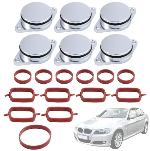 Twowinds - Bouchon Collecteur Admission (32mm) Compatible avec BMW 320d 330d 335d 520d 525d 530d 635d 730d - Supprimer Clapet Admission - Suppression Volets Papillon - Joint (6 bouchons + 13 joints)