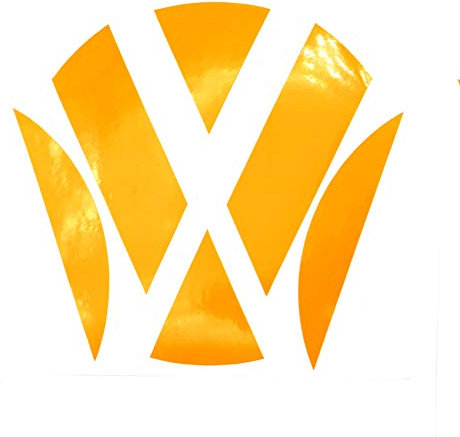 Emblem Ecken Inlays Folie Aufkleber passgenau - Finest Folia (K006 Neon Orange)