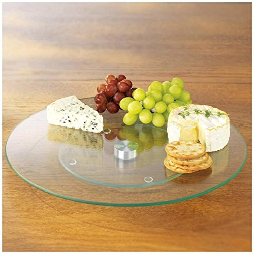 Tempered Glass Lazy Susan Rotating Turntable Serving Tray Cake Decorating Plate