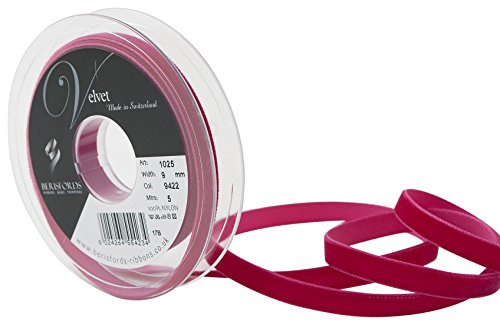 Berisfords Velvet Ribbon Beauty 15mm - Nylon Craft Ribbon for Sewing, Gift Wrapping and Hair Accessories