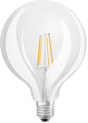 OSRAM LED Star+ GLOWdim Classic Globe / LED-lamp in ball shape with E27-base / colour dimmable between 2700 and 2000 Kelvin / replacement for 60 Watt / filament style clear / warm white - 2700 Kelvin up to 2000 Kelvin / 4er-Pack