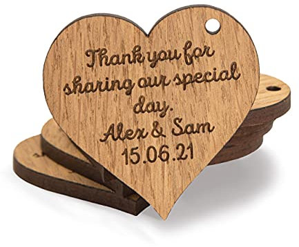 Thank you sharing our special day tags - Table Decorations Wedding Confetti Hearts