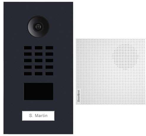 DoorBird - KIT D2101V-RAL7016 + A1061W - Portiere video IP Lettore di badge RFID + Campanello Antracite