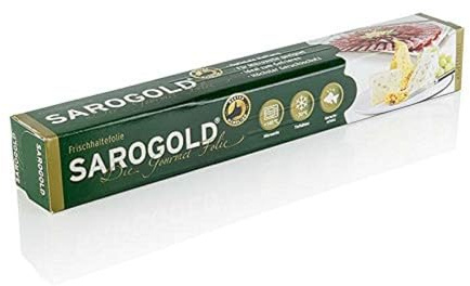SAROGOLD selbsthaftende Frischhaltefolie Gourmet-Folie, 30cm x 20m, 1 Rolle