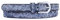 Zakatte • Damen schmaler Nietengürtel aus Kunstleder bis 105 cm BS028 (75 cm, Blau metallic)