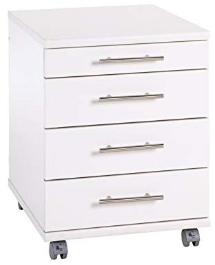 Möbelpartner Colors 701399 Cajonera con Ruedas, Blanco, Aprox. 41,6 x 50 x 56,9 cm