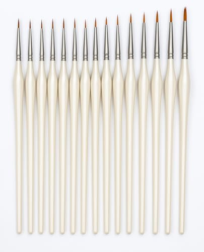 (Set of 15) Extra Fine Detail Taklon Miniature Modelling Paint Brush Set