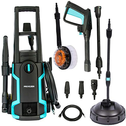 Pro-Kleen Pressure Washer Power Jet Wash 1600W Electric - Portable With Patio Cleaner and Rotary Brush - Cleaning Patios, Walls, Fences, Cars & More