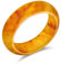 Bling Jewelry Anneau bande en jade jaune doré foncé teinté, simple, solide, empilable, pour femmes et adolescentes, pierre de naissance d'août.