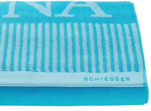 Schiesser Frottier Saunatuch Rom | garngefärbt, weich, saugstark | 100% Baumwolle | Oeko-Tex Zertifiziert | 75x200 cm | Türkis