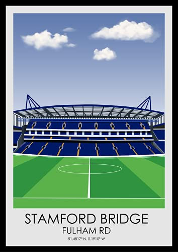 Hewson's Gifts Chelsea-Fußballstadion-Druck, Chelsea-Geschenk, A4-Größe (Stamford Bridge)