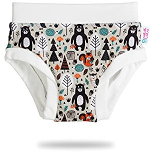 Petit Lulu Training Überhose Größe M (11,5-16 kg) Fluffy Organic Baby Trainerhöschen Waschbar & Wiederverwendbar Stoffwindeln Hergestellt in EU (Waldfreunde)