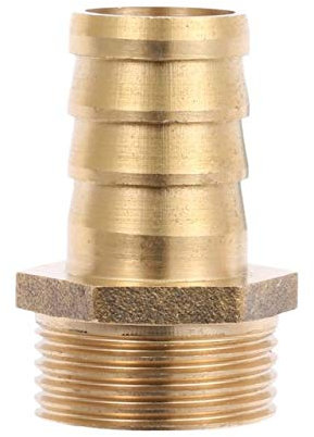 Garden Hose Connector 1Pc Brass 3/41/2/1 Pipe Fitting Male Thread to Pipe Barb Hose Tail Adaptor Fitting Connector PC16-06 PC19-04 PC19-06 PC25-1 (Color : PC16 06)