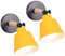 TOKIUS 2 Stücke Wandleuchten, Moderne Wandlampe aus Metall und Holz Deko E27 Fassung Verstellbarer Wandbeleuchtung Innen Wandlampe für Schlafzimmer Wohnzimmer Korridor (Gelb)