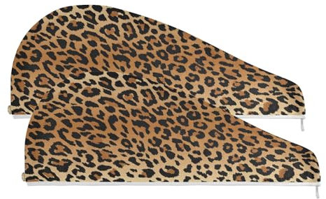 xigua Stylishes Mikrofaser-Handtuch mit Leopardenmuster, schnell trocknend, Haartuch, 2 Stück