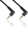 SinLoon Cable de audio estéreo de 90 grados, 3,5 mm, 4 polos, paquete de 2 cables de auriculares macho a macho en ángulo recto para tabletas, altavoces de cine en casa, etc. (9 pulgadas)