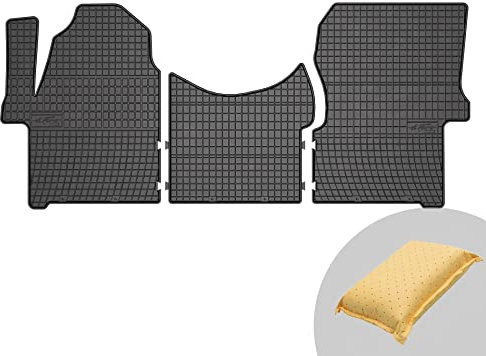 FROGUM EL Toro Gummimatten Ganzjähriges-Set von Autofussmatte Auto Fußmatten für Mercedes-Benz Sprinter W906 2006-19, für Volkswagen Crafter I 2006-16 | Beständiges Gummi Material | 1,5cm Schutzkante