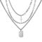 SZXMDKH Rocker Pendant Necklace, Punk Necklace 925 Sterling Silver Necklace Chain Long Chain Necklace Choker Punk Long Chain Necklace Cross Long Multilayer Chains Statement Lock Key Pendant Necklace