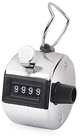 SPORTARC Metall Budget Hand Tally Counter 4-stelliger Tonzähler Clicker Mechanischer Handheld Pitch Clicker Palm Counter with Finger Ring Digit Number for Row, Golf