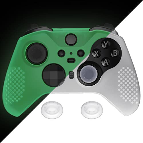 eXtremeRate PlayVital Cover Silicone per Xbox Elite Series 2 Controller,Custodia Skin Protettiva Gommini Copri Levette Analogiche Antiscivolo per Xbox Elite Series 2 Joystick-Bianco Illuminare