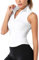 SEAUR Damen Tank Top Sport Fitness Oberteile Laufen Yoga Lauftop Eng Sporttop Ärmellos Reißverschluss Dünn Running Shirt - S