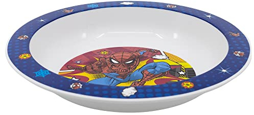 Stor Original Disney Spiderman Tiefteller aus Hartplastik für kleine Kinder, geeignet für die Mikrowelle mit lustigen Grafiken für die Kleinen.