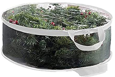 Ericetion Transparente Weihnachtskranz -Aufbewahrungstasche Mit Griff Deck