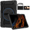 ROSROME for Samsung S8 Ultra Tablet Case 14.6 inch 2022,Heavy Duty Shockproof Galaxy Tab S8 Ultra Case SM-X900/X906 with Screen Protector & Rotating Stand & Shoulder Strap & Pencil Holder,Black