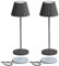 2 Stück Wiederaufladbare Kabellose Akku Tischlampe mit Ladestation, RGBW Dimmbare Batteriebetriebene Lampe, IP54 Wasserdicht, Lange Batterielebensdauer Nachttischlampe für Restaurant (Graue)