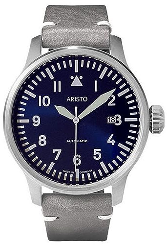 Aristo Herren Uhr Armbanduhr Fliegeruhr Beobachter Automatik 3H209 Leder