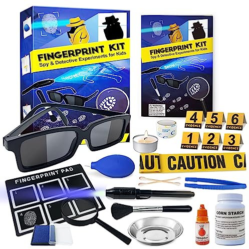 Unglinga Kits de Detective Espionnage pour Enfants 6 8 10 12 Ans, Laboratorio Science Jouets étective Dnquête sur Les Empreintes Digitales