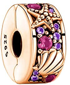 HAEPIAR S925 Sterling Silber Charme für Armband Halskette Charm Dangle Goldener Seestern Muschelklammern für Frauen Mädchen Geburtstag Geschenke