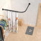 Duschvorhangstange L Form, Winkelstange Duschvorhang ohne Bohren, Edelstahl Teleskopstange Gebogen Duschstange Ecke Badewanne Chrom(Size:70 to 95×90 to 130cm)(Size:B 70-95cm x 90-130cm,Color:Schwarz)