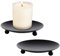 VIVIIHOO Juego de 2 candelabros de metal negro con 2 candelabros para velas de pilar, diseño elegante para decoración de mesa y cena a la luz de las velas