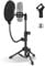 JCWNIY Trépied de micro portable pliable et réglable en hauteur avec filtre anti-pop et clip de fixation pour micro 0,6 cm à 1,6 cm pour Blue Yeti Snowball Shure, etc