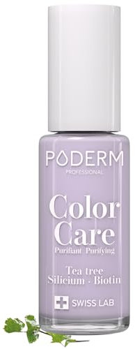 PODERM - Mycose Ongles - Vernis Couleur Tea Tree | Prévention & Traitement des Ongles Jaunes/Abîmés par Mycose | Cadeau Fete des Meres | Soigne & Colore | Formule Unique | Swiss Made | Lilas